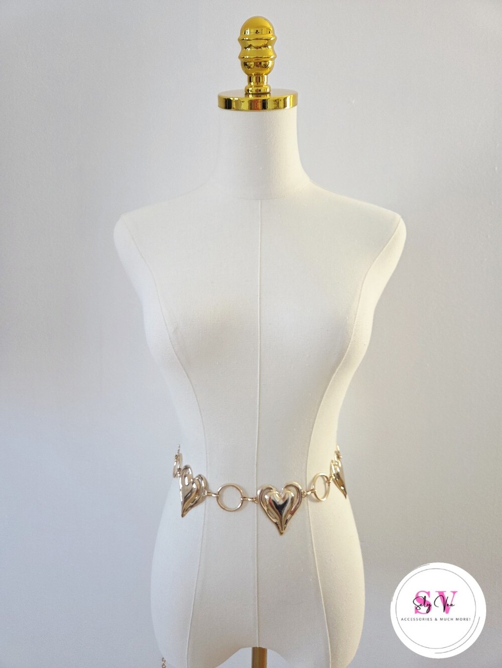 Gold Heart Link Chain Belt